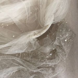 Cathedral length champagne colored wedding veil